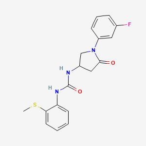 1-(1-(3-Fluorophenyl)-5-oxopyrrolidin-3-yl)-3-(2-(methylthio)phenyl)urea