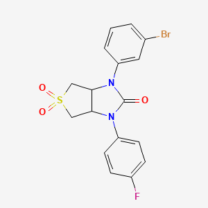 molecular formula C17H14BrFN2O3S B2459705 1-(3-溴苯基)-3-(4-氟苯基)四氢-1H-噻吩[3,4-d]咪唑-2(3H)-酮 5,5-二氧化物 CAS No. 879928-63-9
