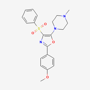 molecular formula C21H23N3O4S B2459707 2-(4-Methoxyphenyl)-5-(4-methylpiperazin-1-yl)-4-(phenylsulfonyl)oxazole CAS No. 855715-00-3