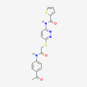 N-(6-((2-((4-acetylphenyl)amino)-2-oxoethyl)thio)pyridazin-3-yl)thiophene-2-carboxamide