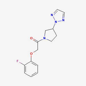 molecular formula C14H15FN4O2 B2459712 1-(3-(2H-1,2,3-triazol-2-yl)pyrrolidin-1-yl)-2-(2-fluorophenoxy)ethanone CAS No. 2034408-61-0
