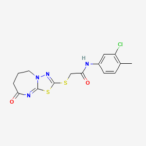 N-(3-chloro-4-methylphenyl)-2-((8-oxo-5,6,7,8-tetrahydro-[1,3,4]thiadiazolo[3,2-a][1,3]diazepin-2-yl)thio)acetamide