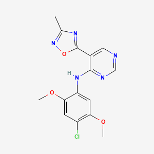 N-(4-chloro-2,5-dimethoxyphenyl)-5-(3-methyl-1,2,4-oxadiazol-5-yl)pyrimidin-4-amine