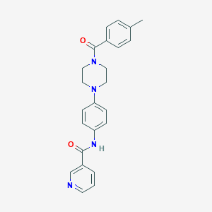 molecular formula C24H24N4O2 B245974 N-{4-[4-(4-Methyl-benzoyl)-piperazin-1-yl]-phenyl}-nicotinamide 