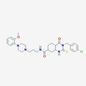 3-[(4-chlorophenyl)methyl]-N-{3-[4-(2-methoxyphenyl)piperazin-1-yl]propyl}-4-oxo-2-sulfanylidene-1,2,3,4-tetrahydroquinazoline-7-carboxamide