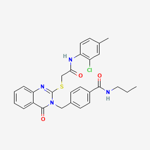 4-((2-((2-((2-chloro-4-methylphenyl)amino)-2-oxoethyl)thio)-4-oxoquinazolin-3(4H)-yl)methyl)-N-propylbenzamide