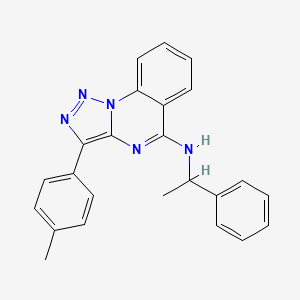 molecular formula C24H21N5 B2459753 3-(4-methylphenyl)-N-(1-phenylethyl)-[1,2,3]triazolo[1,5-a]quinazolin-5-amine CAS No. 866845-67-2
