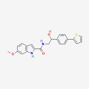 molecular formula C22H20N2O3S B2459755 N-{2-hydroxy-2-[4-(thiophen-2-yl)phenyl]ethyl}-6-methoxy-1H-indole-2-carboxamide CAS No. 2380186-91-2