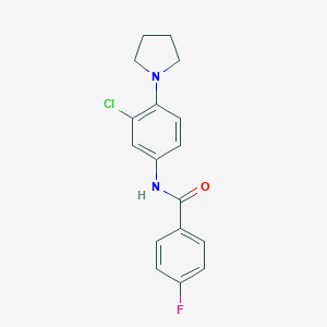 molecular formula C17H16ClFN2O B245977 N-(3-chloro-4-pyrrolidin-1-ylphenyl)-4-fluorobenzamide 