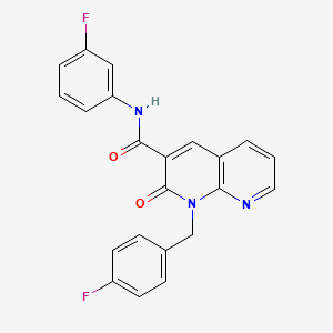 molecular formula C22H15F2N3O2 B2459774 1-(4-氟苄基)-N-(3-氟苯基)-2-氧代-1,2-二氢-1,8-萘啶-3-甲酰胺 CAS No. 946208-28-2