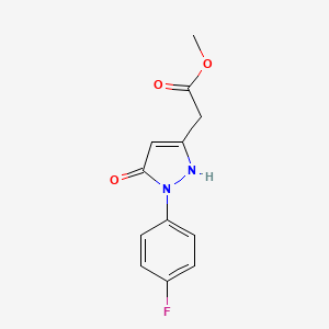 molecular formula C12H11FN2O3 B2459777 methyl [1-(4-fluorophenyl)-5-hydroxy-1H-pyrazol-3-yl]acetate CAS No. 725260-50-4