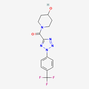 (4-hydroxypiperidin-1-yl)(2-(4-(trifluoromethyl)phenyl)-2H-tetrazol-5-yl)methanone