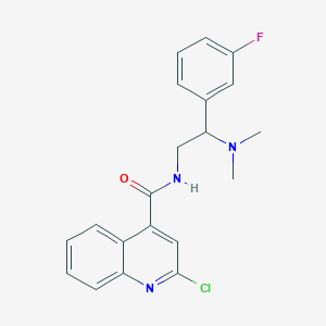 molecular formula C20H19ClFN3O B2459783 2-chloro-N-[2-(dimethylamino)-2-(3-fluorophenyl)ethyl]quinoline-4-carboxamide CAS No. 1118799-35-1