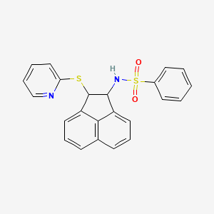 molecular formula C23H18N2O2S2 B2459787 N-[2-(pyridin-2-ylsulfanyl)-1,2-dihydroacenaphthylen-1-yl]benzenesulfonamide CAS No. 333755-77-4