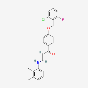 molecular formula C24H21ClFNO2 B2459789 (E)-1-[4-[(2-chloro-6-fluorophenyl)methoxy]phenyl]-3-(2,3-dimethylanilino)prop-2-en-1-one CAS No. 477888-59-8