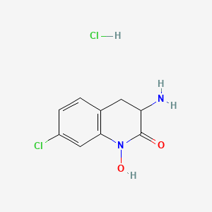 molecular formula C9H10Cl2N2O2 B2459797 3-Amino-7-chloro-1-hydroxy-3,4-dihydroquinolin-2-one;hydrochloride CAS No. 2580186-31-6