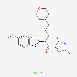 N-(6-methoxybenzo[d]thiazol-2-yl)-1,3-dimethyl-N-(3-morpholinopropyl)-1H-pyrazole-5-carboxamide hydrochloride