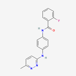molecular formula C18H15FN4O B2459802 2-fluoro-N-(4-((6-methylpyridazin-3-yl)amino)phenyl)benzamide CAS No. 1172082-21-1