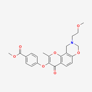 molecular formula C23H23NO7 B2459806 Methyl 4-((9-(2-methoxyethyl)-2-methyl-4-oxo-4,8,9,10-tetrahydrochromeno[8,7-e][1,3]oxazin-3-yl)oxy)benzoate CAS No. 1010908-87-8