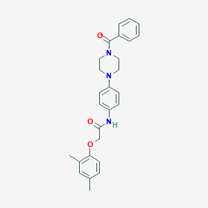 molecular formula C27H29N3O3 B245981 N-[4-(4-benzoylpiperazin-1-yl)phenyl]-2-(2,4-dimethylphenoxy)acetamide 