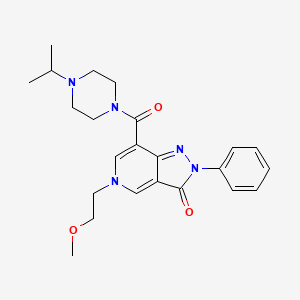 molecular formula C23H29N5O3 B2459810 7-(4-isopropylpiperazine-1-carbonyl)-5-(2-methoxyethyl)-2-phenyl-2H-pyrazolo[4,3-c]pyridin-3(5H)-one CAS No. 1021207-72-6