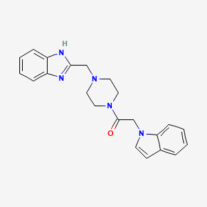 1-(4-((1H-benzo[d]imidazol-2-yl)methyl)piperazin-1-yl)-2-(1H-indol-1-yl)ethanone