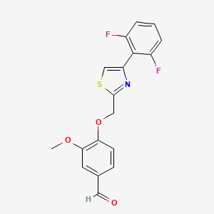 4-[[4-(2,6-Difluorophenyl)-1,3-thiazol-2-yl]methoxy]-3-methoxybenzaldehyde
