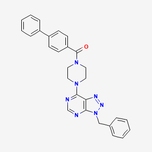 [1,1'-biphenyl]-4-yl(4-(3-benzyl-3H-[1,2,3]triazolo[4,5-d]pyrimidin-7-yl)piperazin-1-yl)methanone