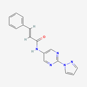 molecular formula C16H13N5O B2459821 N-(2-(1H-pyrazol-1-yl)pyrimidin-5-yl)cinnamamide CAS No. 1421587-58-7