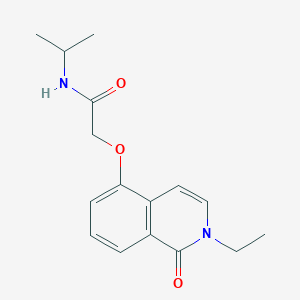 molecular formula C16H20N2O3 B2459822 2-((2-乙基-1-氧代-1,2-二氢异喹啉-5-基)氧基)-N-异丙基乙酰胺 CAS No. 898457-23-3