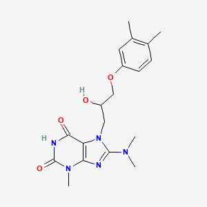 molecular formula C19H25N5O4 B2459829 8-(dimethylamino)-7-(3-(3,4-dimethylphenoxy)-2-hydroxypropyl)-3-methyl-1H-purine-2,6(3H,7H)-dione CAS No. 879071-06-4