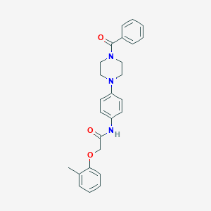 molecular formula C26H27N3O3 B245983 N-[4-(4-benzoylpiperazin-1-yl)phenyl]-2-(2-methylphenoxy)acetamide 