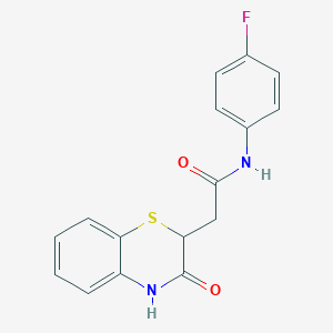 molecular formula C16H13FN2O2S B2459840 N-(4-fluorophenyl)-2-(3-oxo-3,4-dihydro-2H-1,4-benzothiazin-2-yl)acetamide CAS No. 971-07-3