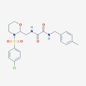 N1-((3-((4-chlorophenyl)sulfonyl)-1,3-oxazinan-2-yl)methyl)-N2-(4-methylbenzyl)oxalamide