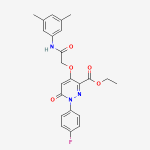 Ethyl 4-(2-((3,5-dimethylphenyl)amino)-2-oxoethoxy)-1-(4-fluorophenyl)-6-oxo-1,6-dihydropyridazine-3-carboxylate