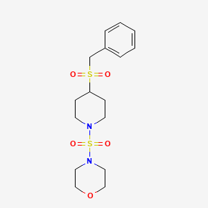 molecular formula C16H24N2O5S2 B2459854 4-((4-(Benzylsulfonyl)piperidin-1-yl)sulfonyl)morpholine CAS No. 2034309-22-1