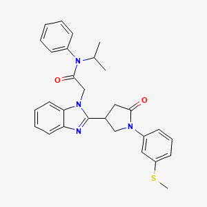 2-[2-[1-(3-methylsulfanylphenyl)-5-oxopyrrolidin-3-yl]benzimidazol-1-yl]-N-phenyl-N-propan-2-ylacetamide