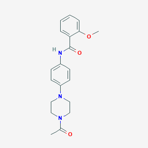 molecular formula C20H23N3O3 B245987 N-[4-(4-acetylpiperazin-1-yl)phenyl]-2-methoxybenzamide 