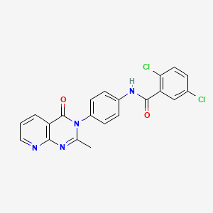 2,5-dichloro-N-(4-(2-methyl-4-oxopyrido[2,3-d]pyrimidin-3(4H)-yl)phenyl)benzamide