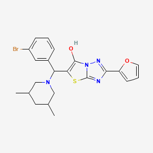 molecular formula C22H23BrN4O2S B2459876 5-((3-Bromophenyl)(3,5-dimethylpiperidin-1-yl)methyl)-2-(furan-2-yl)thiazolo[3,2-b][1,2,4]triazol-6-ol CAS No. 1052556-03-2