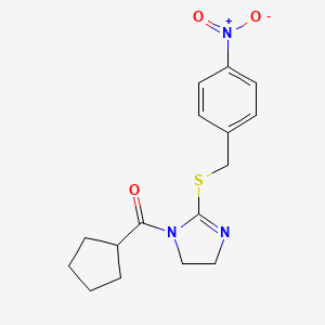 Cyclopentyl-[2-[(4-nitrophenyl)methylsulfanyl]-4,5-dihydroimidazol-1-yl]methanone