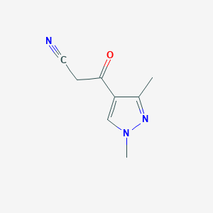 molecular formula C8H9N3O B2459884 3-(1,3-dimethyl-1H-pyrazol-4-yl)-3-oxopropanenitrile CAS No. 158386-99-3