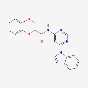 N-(6-(1H-indol-1-yl)pyrimidin-4-yl)-2,3-dihydrobenzo[b][1,4]dioxine-2-carboxamide