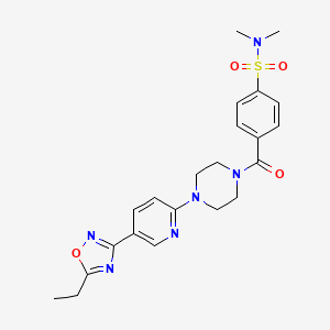 4-(4-(5-(5-ethyl-1,2,4-oxadiazol-3-yl)pyridin-2-yl)piperazine-1-carbonyl)-N,N-dimethylbenzenesulfonamide