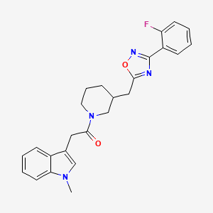 1-(3-((3-(2-fluorophenyl)-1,2,4-oxadiazol-5-yl)methyl)piperidin-1-yl)-2-(1-methyl-1H-indol-3-yl)ethanone