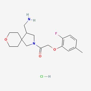 1-[4-(Aminomethyl)-8-oxa-2-azaspiro[4.5]decan-2-yl]-2-(2-fluoro-5-methylphenoxy)ethanone;hydrochloride