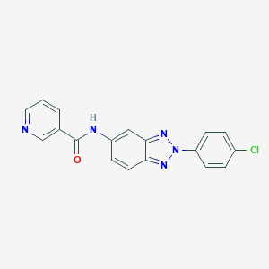 molecular formula C18H12ClN5O B245990 N-[2-(4-chlorophenyl)-2H-1,2,3-benzotriazol-5-yl]nicotinamide 