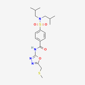 4-[(diisobutylamino)sulfonyl]-N-{5-[(methylthio)methyl]-1,3,4-oxadiazol-2-yl}benzamide