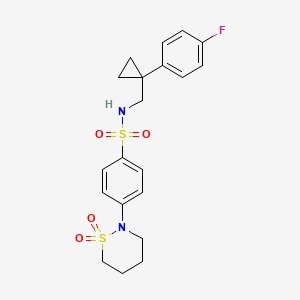 4-(1,1-dioxido-1,2-thiazinan-2-yl)-N-((1-(4-fluorophenyl)cyclopropyl)methyl)benzenesulfonamide