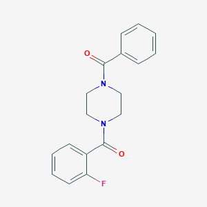 molecular formula C18H17FN2O2 B245991 1-Benzoyl-4-(2-fluorobenzoyl)piperazine 
